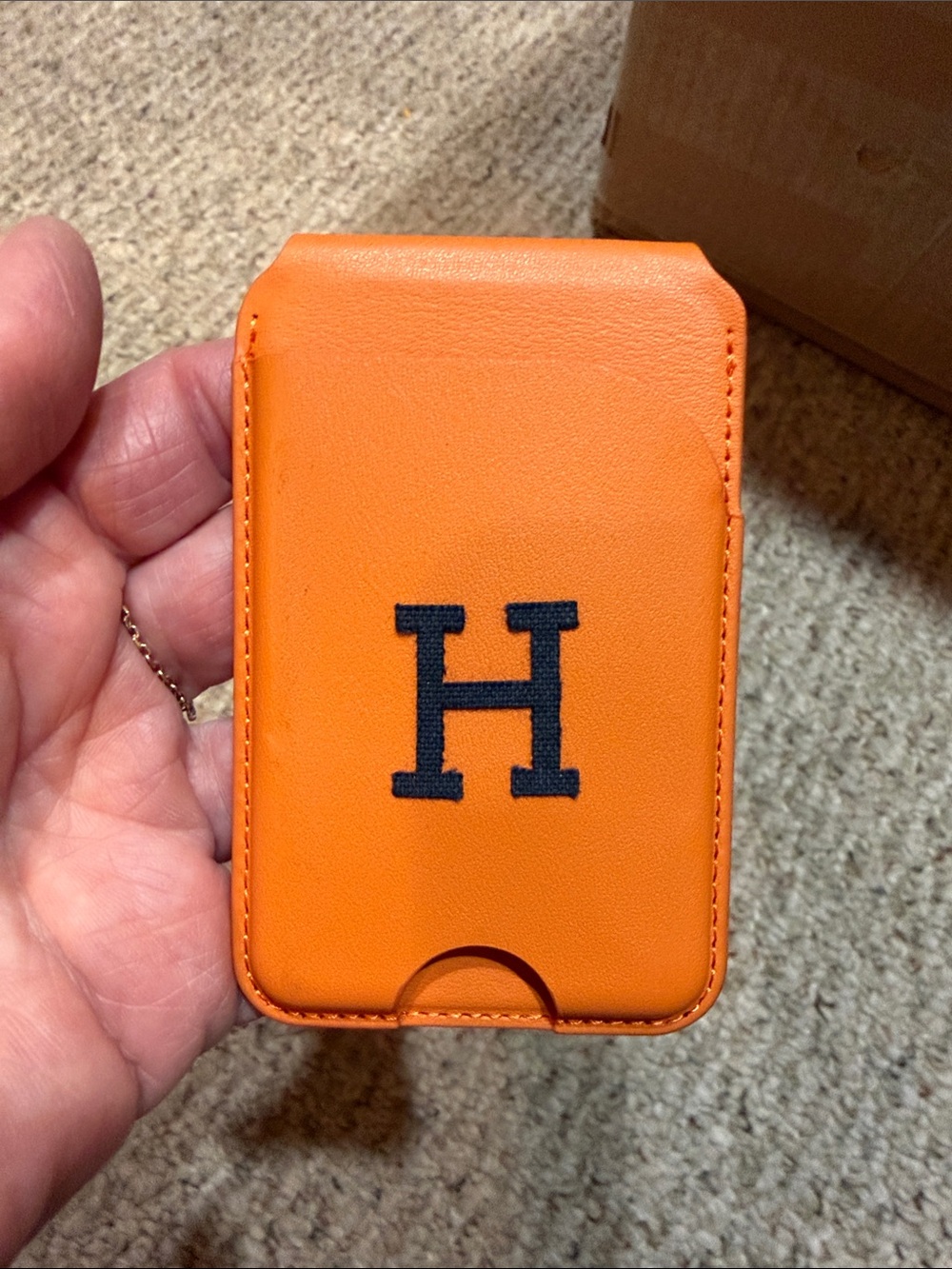 Hermes inspired credit card/phone wallet/stand